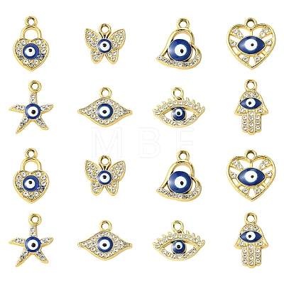 16Pcs 8 Styles UV Plating Alloy Enamel Pendants FIND-FS0002-74-1