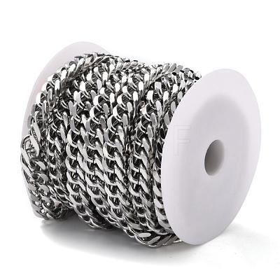 304 Stainless Steel Cuban Link Chains CHS-E018-13P-C-1