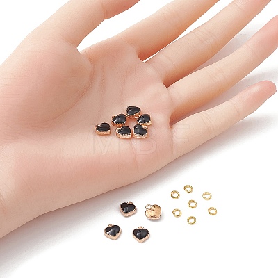 Heart Alloy Enamel Charms ENAM-YW0002-85D-1