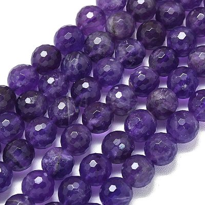 Natural Amethyst Beads Strands G-B165-A10-10mm-1