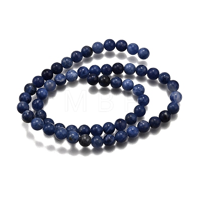 Natural Sodalite Round Bead Strands X-G-P072-27-6mm-1
