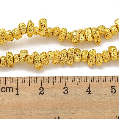 Electroplated Natural Lava Rock Beads Strands G-I360-U02-01-1