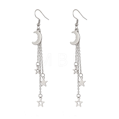 304 Stainless Steel Tassel Dangle Earrings for Women SA-CJ2DB3-1