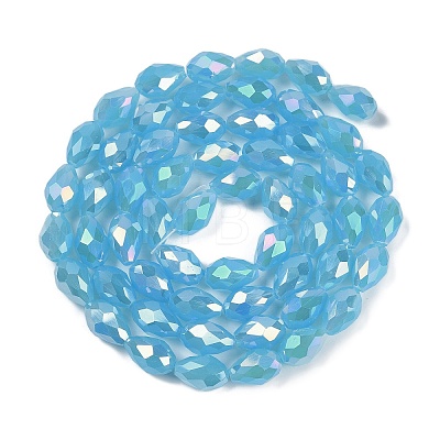 Opaque Solid Color Electroplate Glass Beads Strands LS-EGLA-N013-J4mm-B05-1