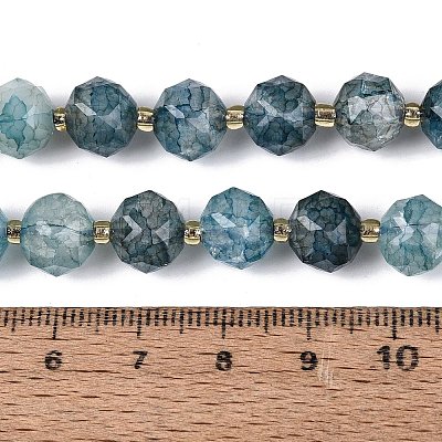 Ombre Effect Dyed Transparent Crackle Glass Beads Strands GLAA-Q111-10MM-01-1