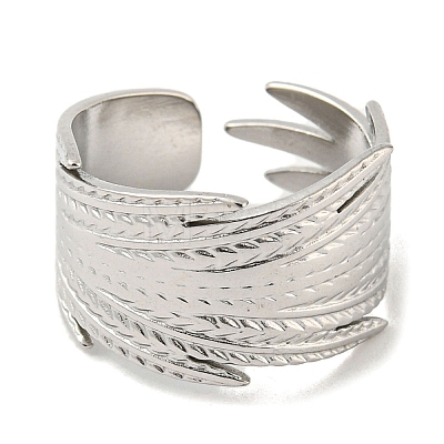 304 Stainless Steel Open Cuff Ring RJEW-C067-12P-1