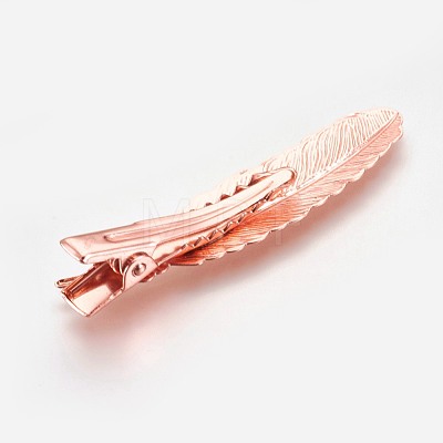 Rack Plating Hair Accessories Iron Alligator Hair Clip Findings MAK-WH0002-04RG-1