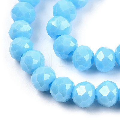 Electroplate Glass Beads Strands EGLA-A034-P6mm-A06-1
