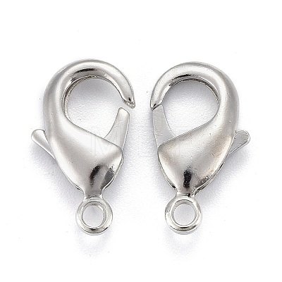 Platinum Brass Lobster Claw Clasps X-KK-903-N-NF-1