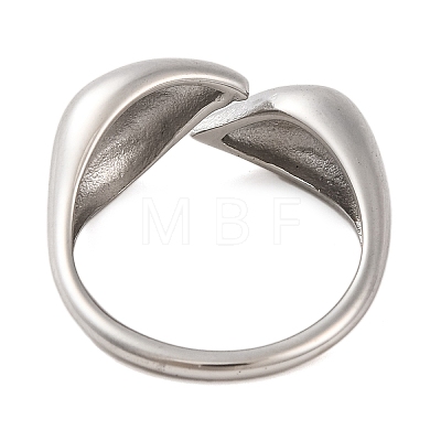 Non-Tarnish 304 Stainless Steel Leaf Open Cuff Rings for Women RJEW-G319-02P-1