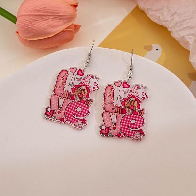 Valentine's Day Acrylic Dangle Earrings FS-WGA423C-01-1