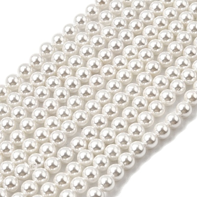 Electroplated Shell Pearl Beads Strands BSHE-K017-5mm-01-1