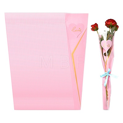 Love Print Transparent PE Cone Flower Sleeves ABAG-FZC0002-001B-1