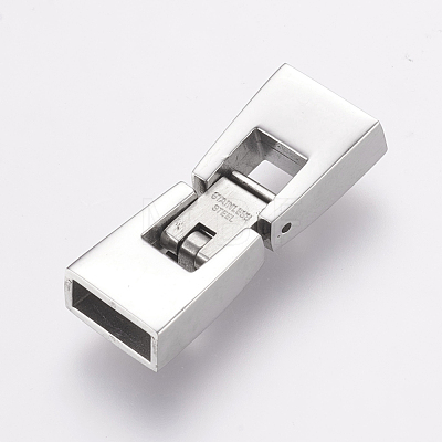 304 Stainless Steel Fold Over Clasps STAS-F122-47P-1