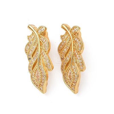 Brass Micro Pave Cubic Zirconia Twister Clasps KK-K422-03G-1