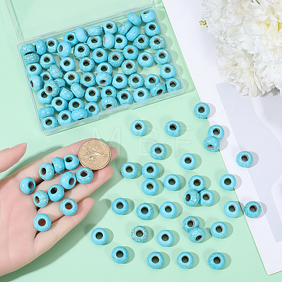 100Pcs Synthetic Turquoise European Beads TURQ-PA0001-04B-1