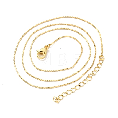 Brass Curb Chains Necklace for Men Women NJEW-G029-01G-1