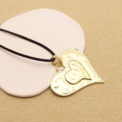 Bohemian Style Zinc Alloy Pendant Black Waxed Cord Necklaces for Women FS-WG15105-03-1