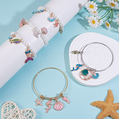 DIY Ocean Theme Bracelet Bangle Making Kit DIY-SZ0009-35-1