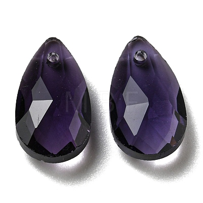 Faceted Teardrop Glass Pendants GLAA-O008-A02-1