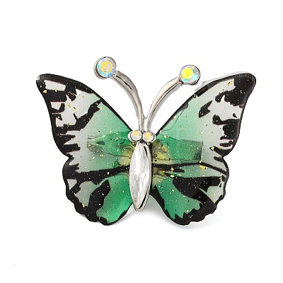 Butterfly Transparent Resin Brooch JEWB-M047-01B-1