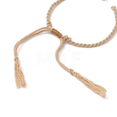 Braided Cotton Cord Bracelet Making MAK-L043-02G-14-1