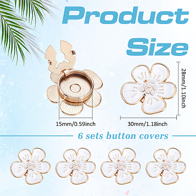 6Pcs Zinc Alloy Cufflinks BUTT-ME0001-51A-1