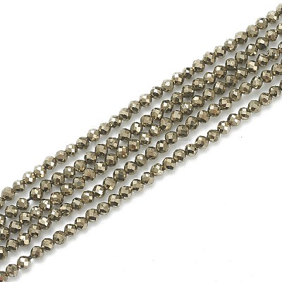 Natural Pyrite Beads Strands G-J002-19-1