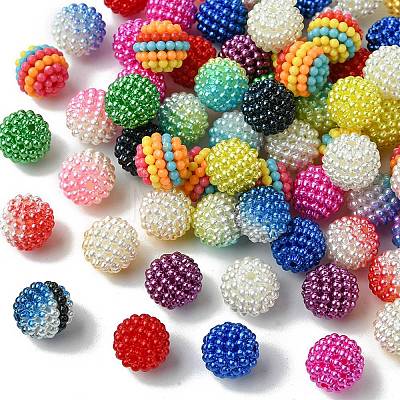 80Pcs 14 Styles Imitation Pearl Acrylic Beads OACR-FS0001-63-1