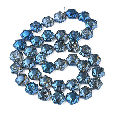 Electroplate Glass Beads Strands EGLA-N008-018-C02-1
