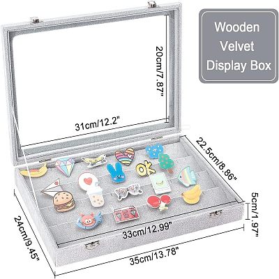 Wooden Presentation Boxes for Badge Storage and Display CON-WH0088-09-1