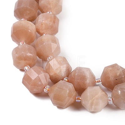 Natural Peach Moonstone Beads Strands G-O201B-126H-1