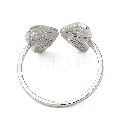 304 Stainless Steel Open Cuff Ring RJEW-Z026-07P-1