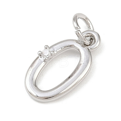 Brass Micro Pave Clear Cubic Zirconia Charms KK-P339-27P-1