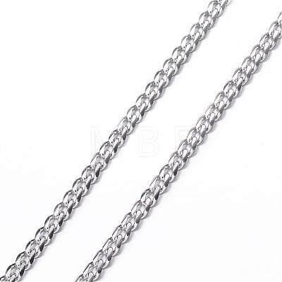 Tarnish Resistant 304 Stainless Steel Curb Chain Necklaces NJEW-P147-04P-1