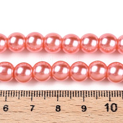Baking Paint Pearlized Glass Pearl Round Bead Strands HY-Q330-8mm-77-A-1