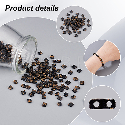   240Pcs 2-Hole Glass Seed Beads SEED-PH0001-75-1