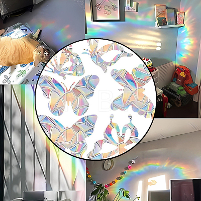 Rainbow Prism Plastic Electrostatic Glass Window Stickers DIY-WH0502-28-1
