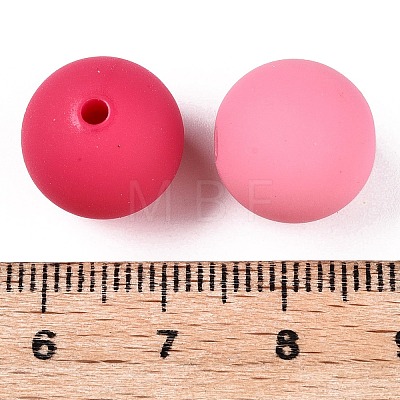 Rubberized Style Imitated Silicone Acrylic Beads MACR-T048-01A-15-1