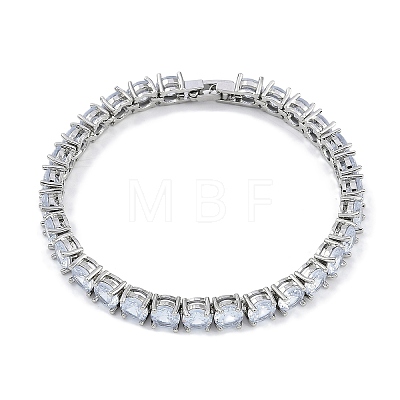 Rack Plating Brass Micro Pave Cubic Zirconia Chain Bracelets BJEW-P341-06A-P-1