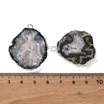 Imported Natural Geode Agate Big Pendants G-G895-08S-01-1