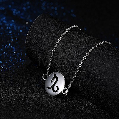 Fashion Brass Constellation/Zodiac Sign Pendant Necklaces NJEW-BB20150-1