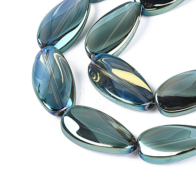 Electroplate Transparent Glass Beads Strands EGLA-N055-02H-1