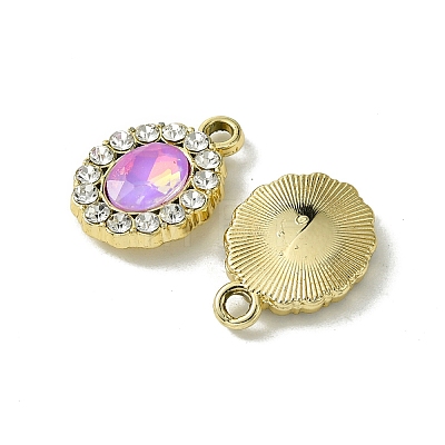 UV Plating Alloy with Mixed Color Glass Rhinestone Pendants FIND-B039-06G-1