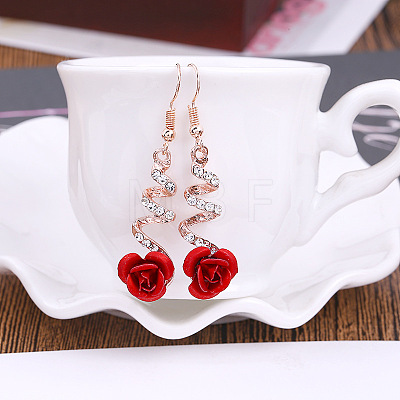Alloy Rhinestone Plastic Dangle Earrings FS-WGD28C7-01-1