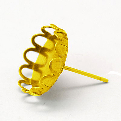 Brass Stud Earring Settings KK-I003-G-NF-1