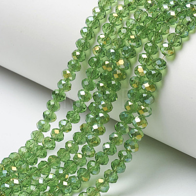 Electroplate Transparent Glass Beads Strands EGLA-A034-T6mm-H-1