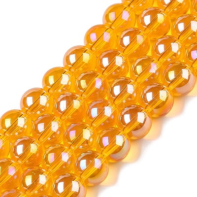 Electroplate Transparent Glass Beads Strands X-GLAA-T032-T8mm-AB11-1
