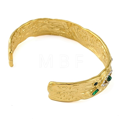 304 Stainless Steel Natural Malachite Cuff Bracelets BJEW-U009-01G-01-1