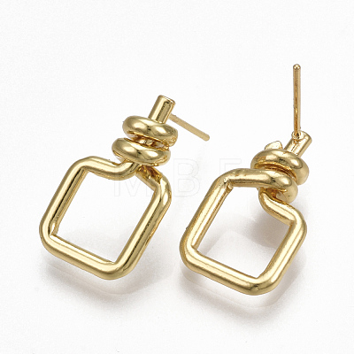 Brass Stud Earrings KK-S348-371-1
